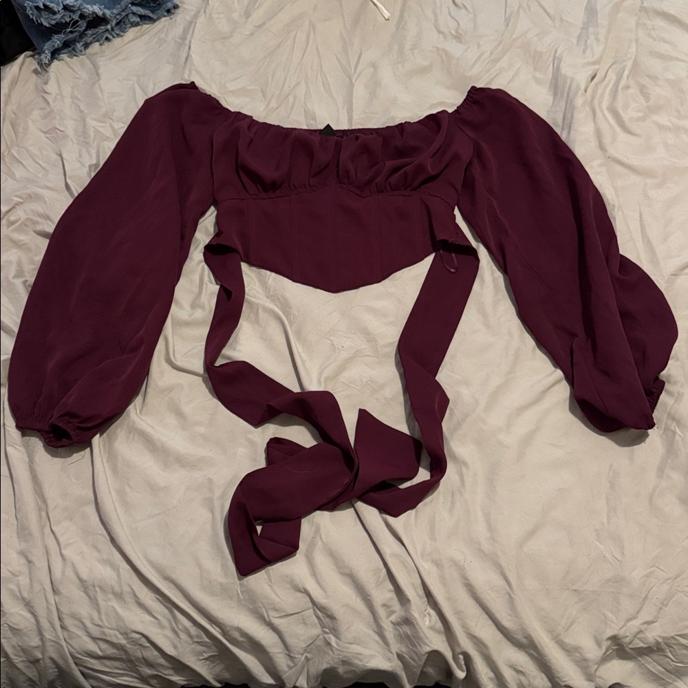 Windsor Burgundy Off-Shoulder Top